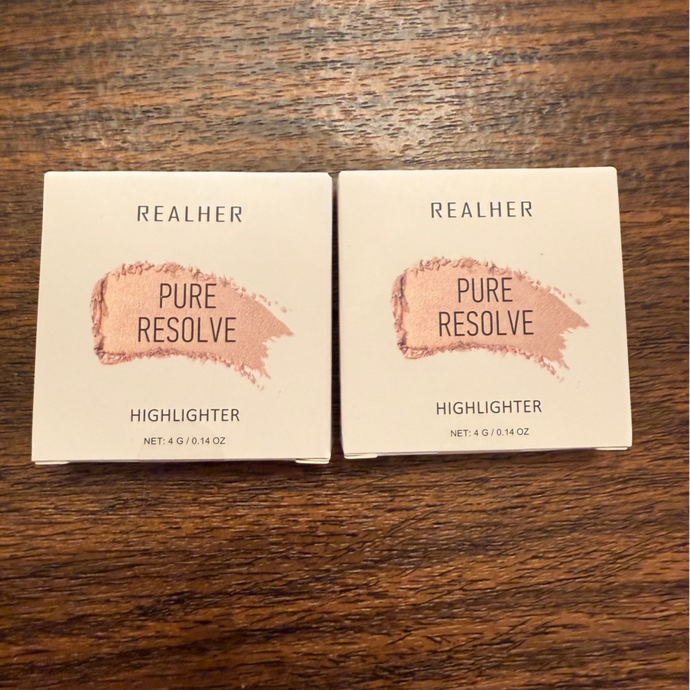 RealHer Pure Resolve Champagne Highlighter-Bundle of 2 NIB